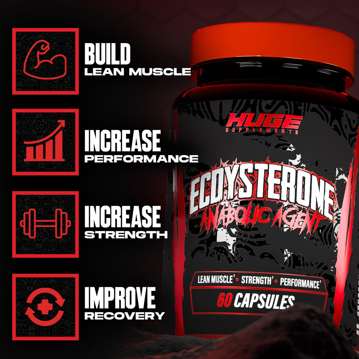 Huge Supplements Ecdysterone 1000mg Natural Muscle Builder - 60 Capsules - image 3