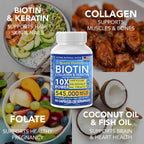 Super Natural Goods Biotin Collagen Keratin Vitamins - 120 Capsules - image 4