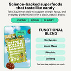 SuperMush Daily Energy Gummies - Lion's Mane & Cordyceps