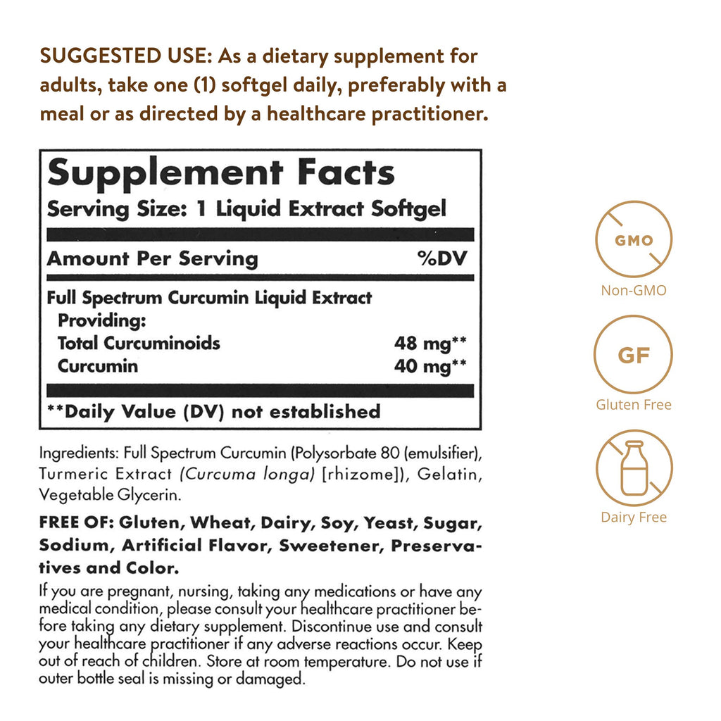 Solgar Full Spectrum Curcumin - 90 Softgels - image 2