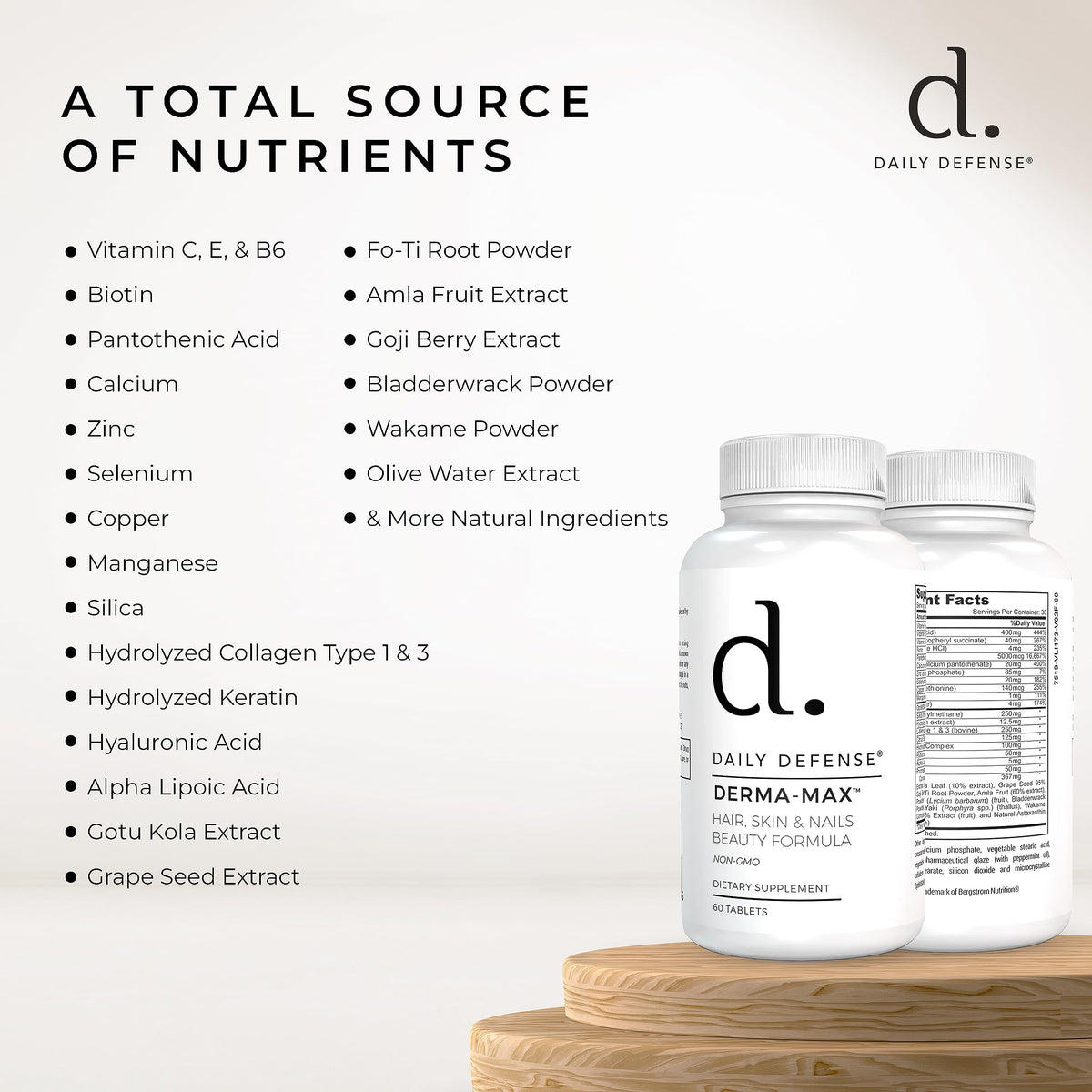 Daily Defense Collagen Supplements for Hair, Skin & Nails - 60 Tablets - image 4