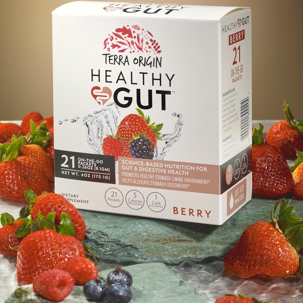 Terra Origin Healthy Gut Stick Packs, Berry Digestive Support - 21 Count - image 3