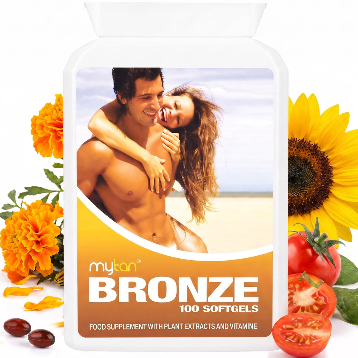 MyTan Bronze Tanning Softgels with Natural Carotenoids - 100 Softgels