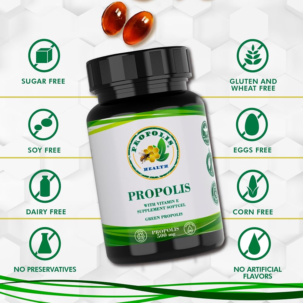 Propolis Health Propolis Capsules 1000mg with Vitamin E - 100 Capsules - image 4