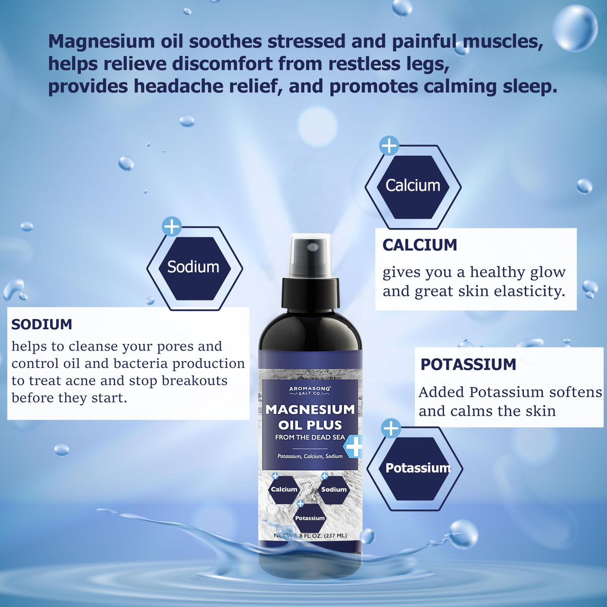 Aromasong Extra Strength Magnesium Spray for Sleep - 8 Fl Oz - image 2