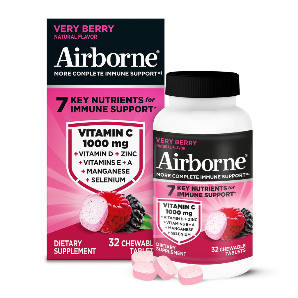 Airborne Very Berry Immune Support Chewable Tablets - 32 Count