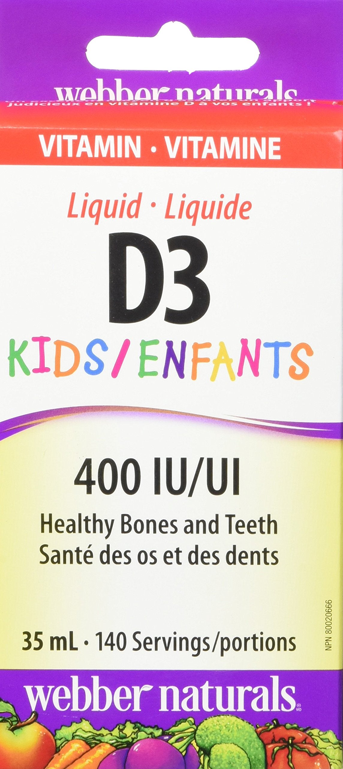 Webber Naturals Vitamin D3 Kids 400 IU - 35mL
