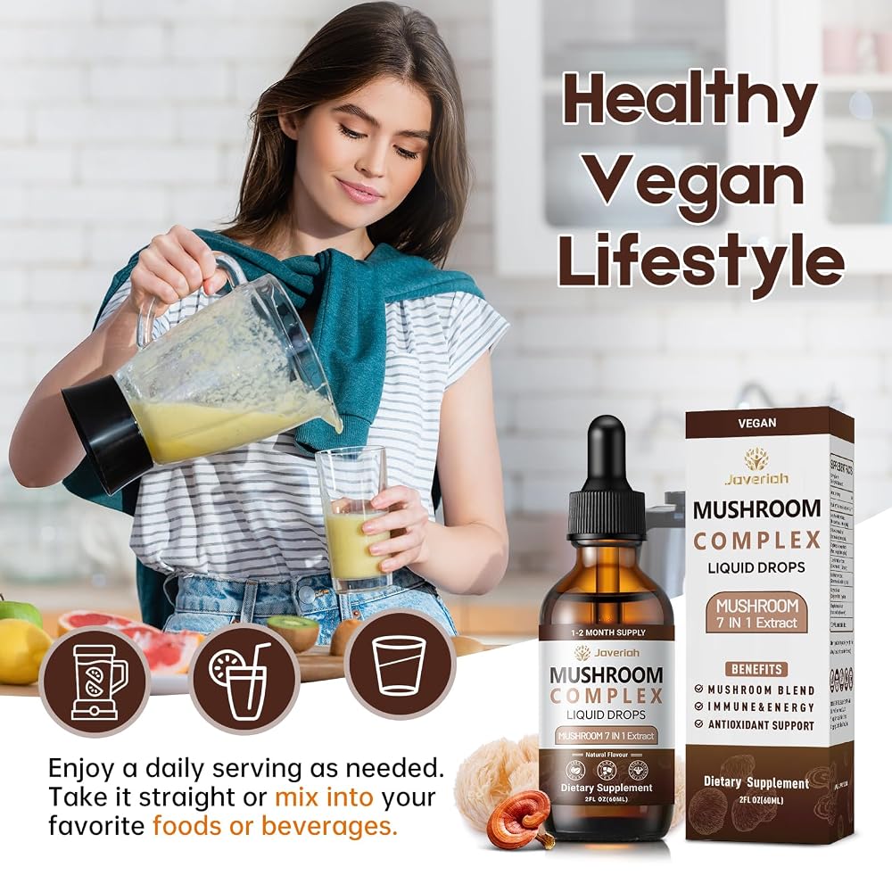 Javeriah Mushroom Complex Liquid Drops Supplement with Lion's Mane