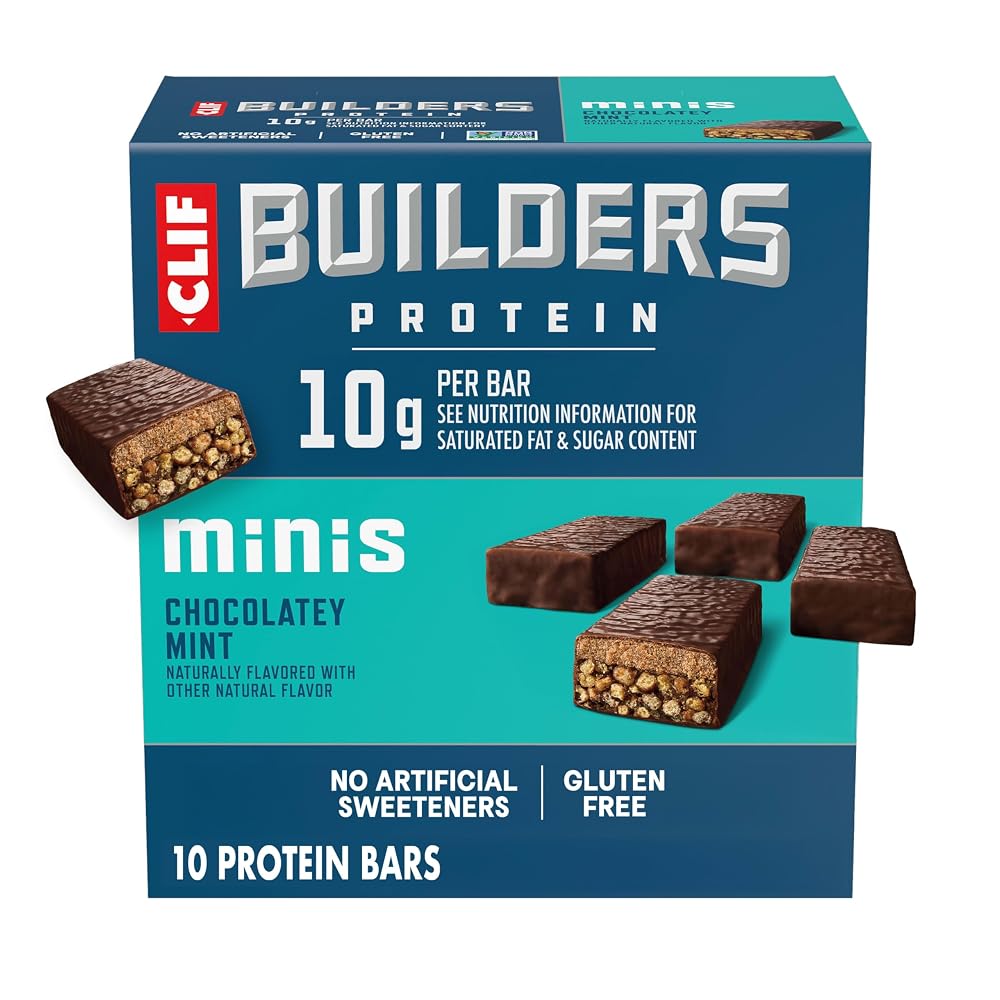 Clif Builders Minis Chocolatey Mint Protein Bars - 10 Count