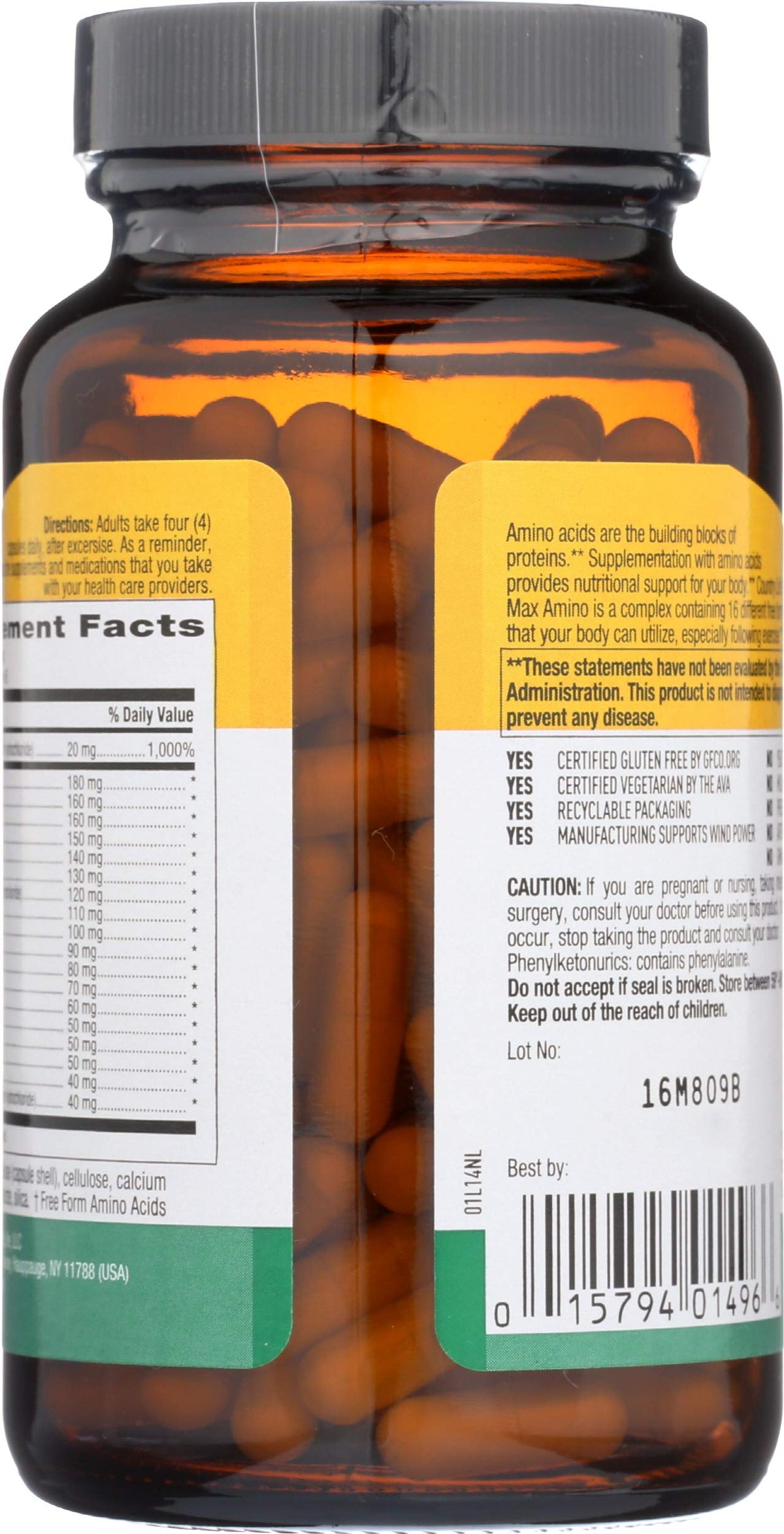 HITHINKMED Country Life Max-Amino Blend 180 Vegetarian Capsules - image 2
