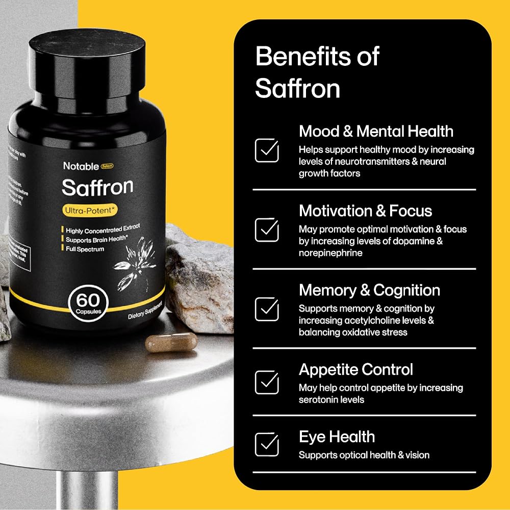 Notable Ultra-Potent Saffron Extract Capsules 30mg - 60 Capsules - image 4