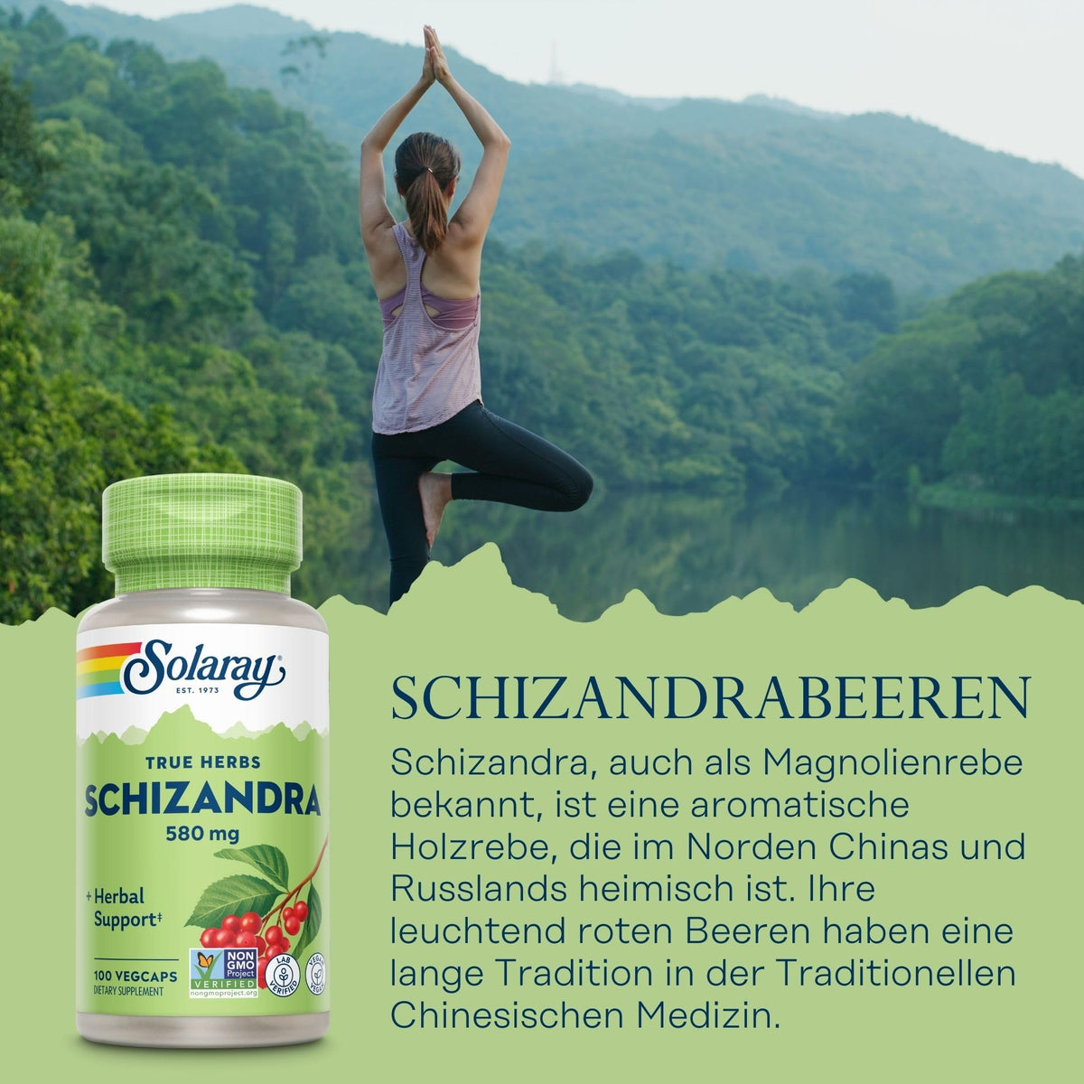 SOLARAY Schizandra Berry 580 mg Supplement - 100 Vegetarian Capsules - image 2