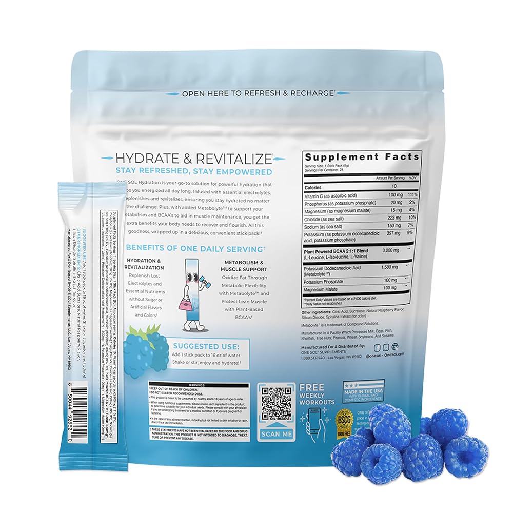 One Sol BCAA & Electrolyte Powder for Hydration, Energy & Recovery
