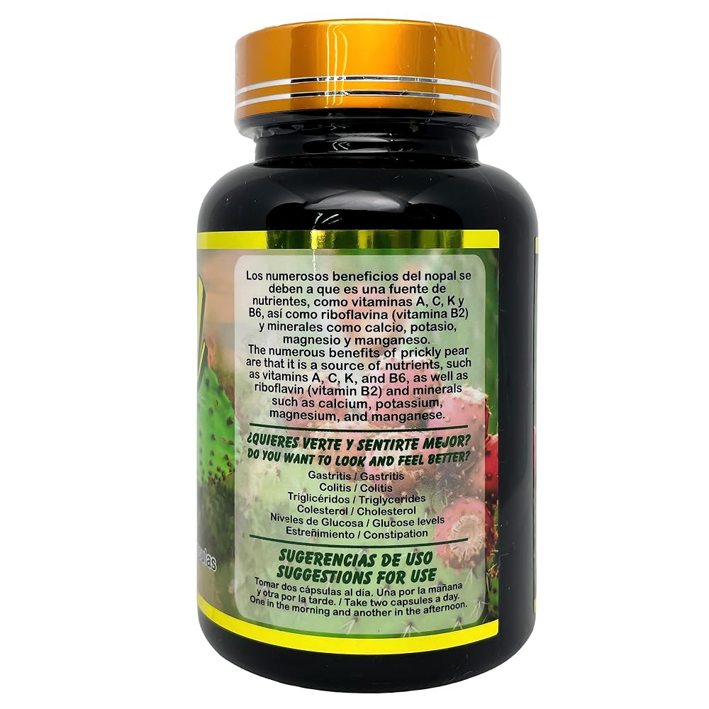 Productos El Colibri Nopal Cactus Extract 1000mg - 90 Capsules - image 2