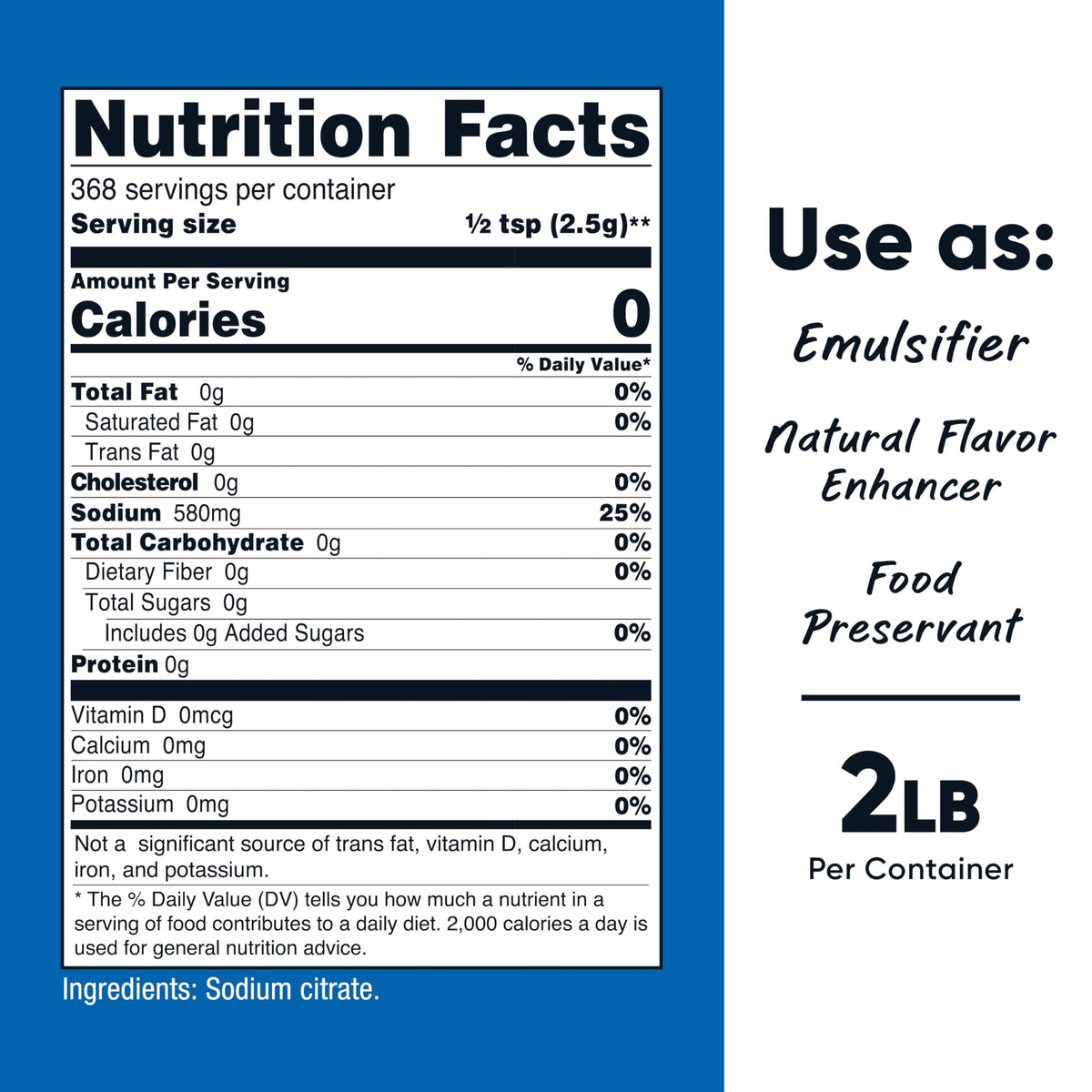 Nutricost Sodium Citrate Powder Food Grade - 2 LB - image 2