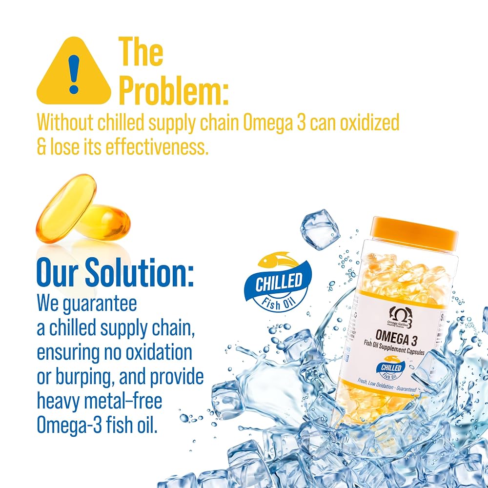 Fresh Omega 3 Fish Oil - Burpless Chill-Packed for Maximum Freshness