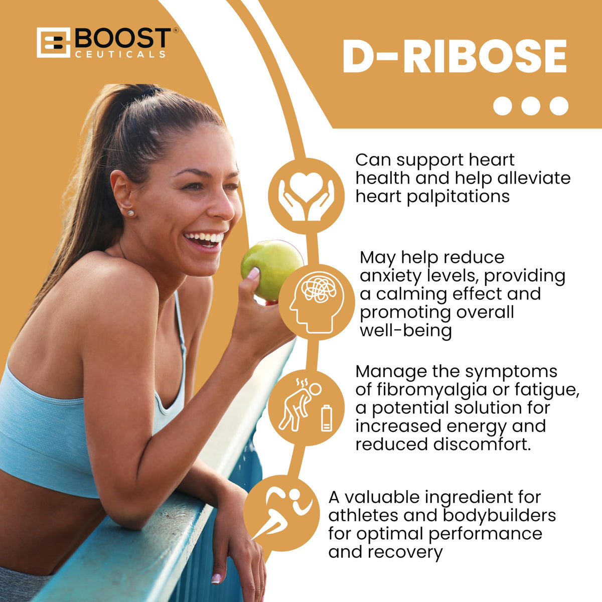 BoostCeuticals D-Ribose 1500mg Energy Supplement - 90 Capsules - image 4
