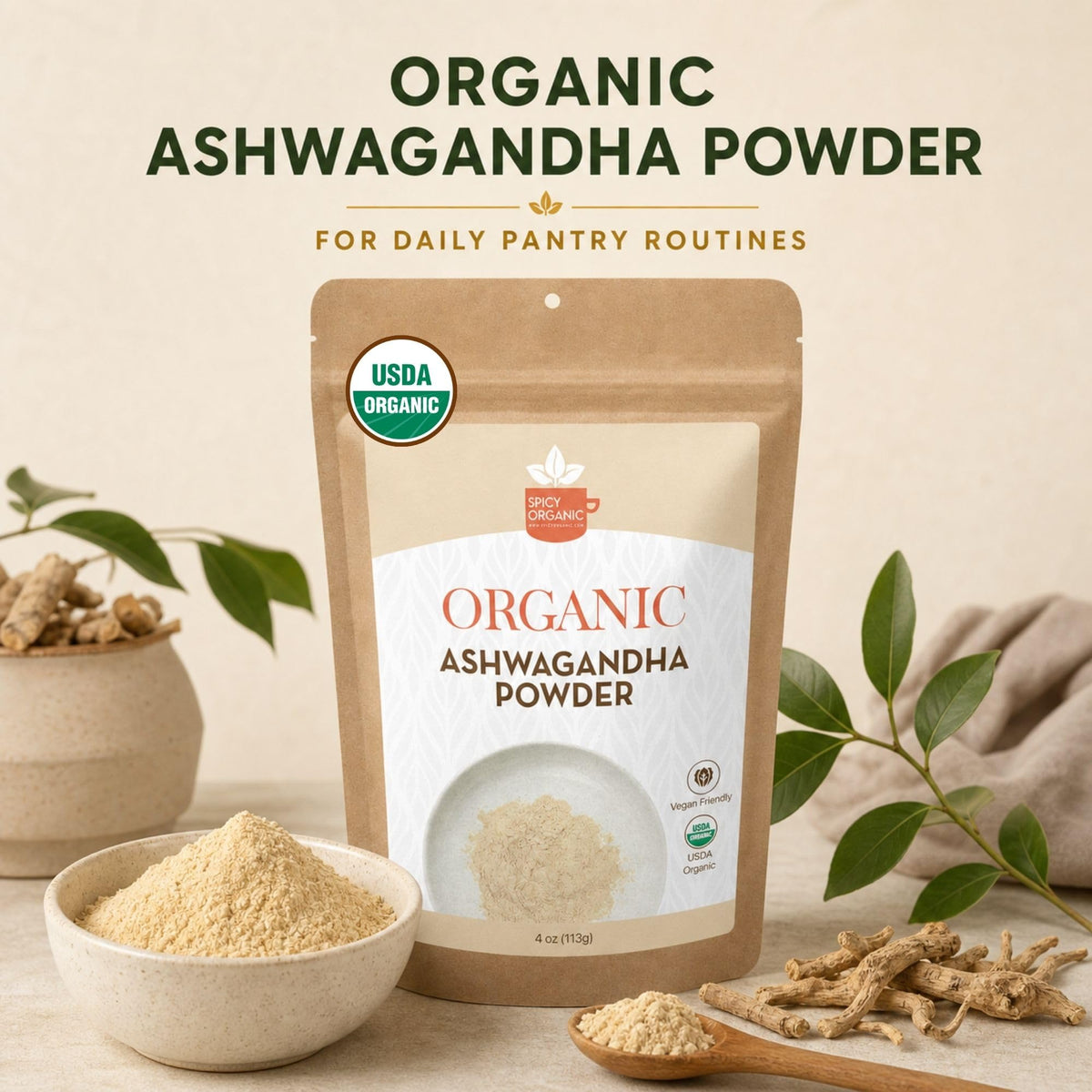 SPICY ORGANIC Ashwagandha Root Powder - 8 oz - image 3