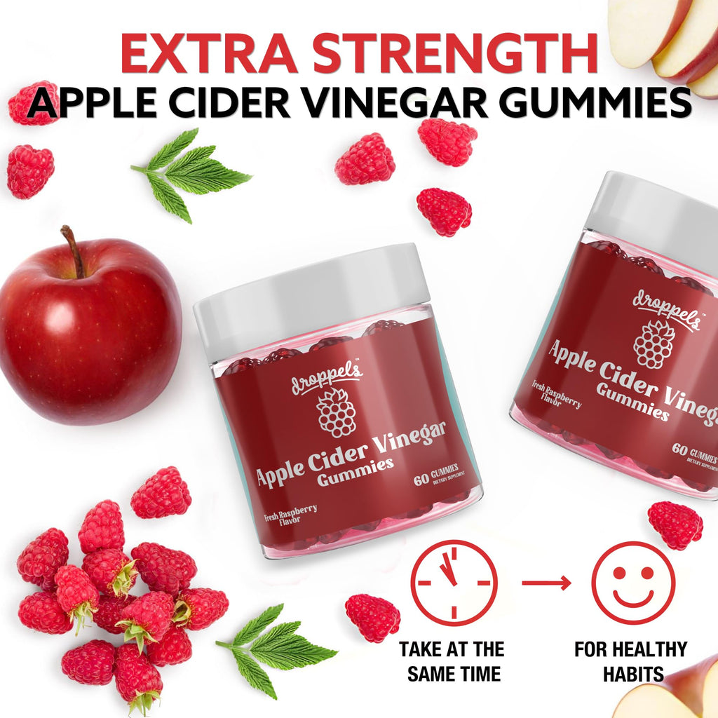 Droppels Apple Cider Vinegar Gummies 1000mg with Beet Root