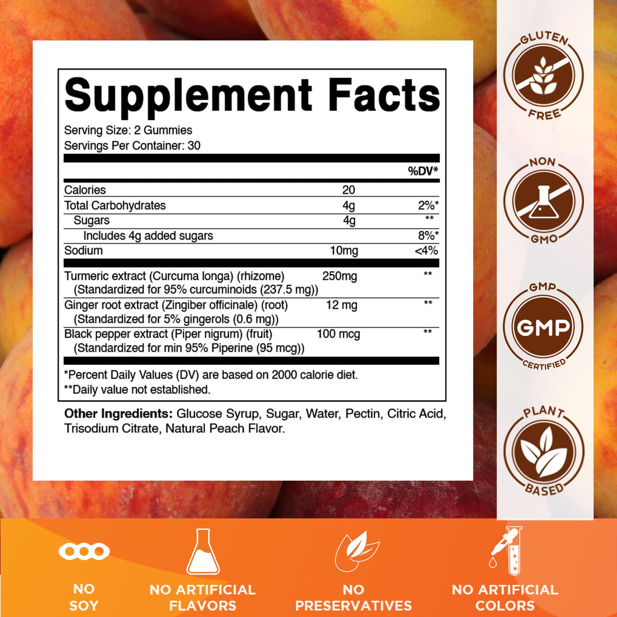 Vitamatic Vegan Turmeric Gummies with Ginger & Black Pepper - 60 Count - image 2