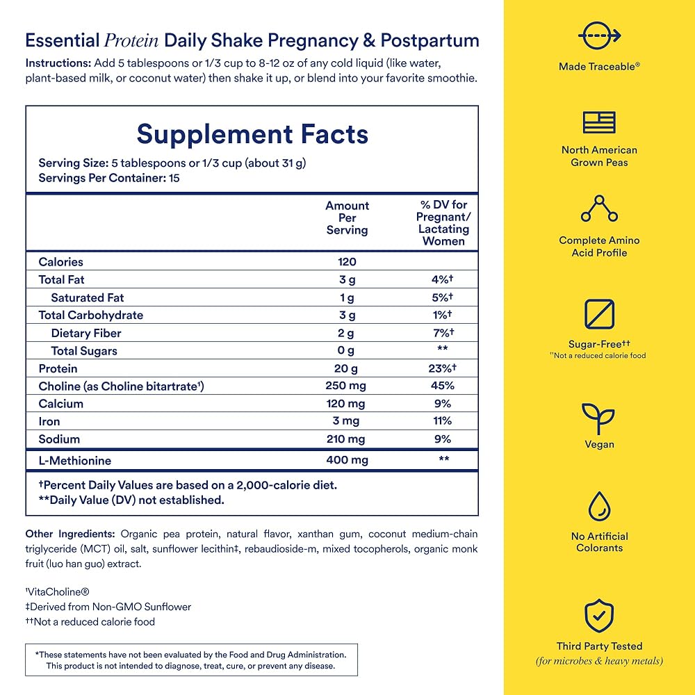 Ritual Essential Protein Prenatal Vegan Powder Vanilla - 1 Lb - image 3