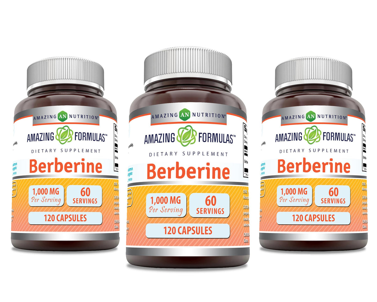 Amazing Formulas Berberine 1000mg Per Serving Capsules Supplement
