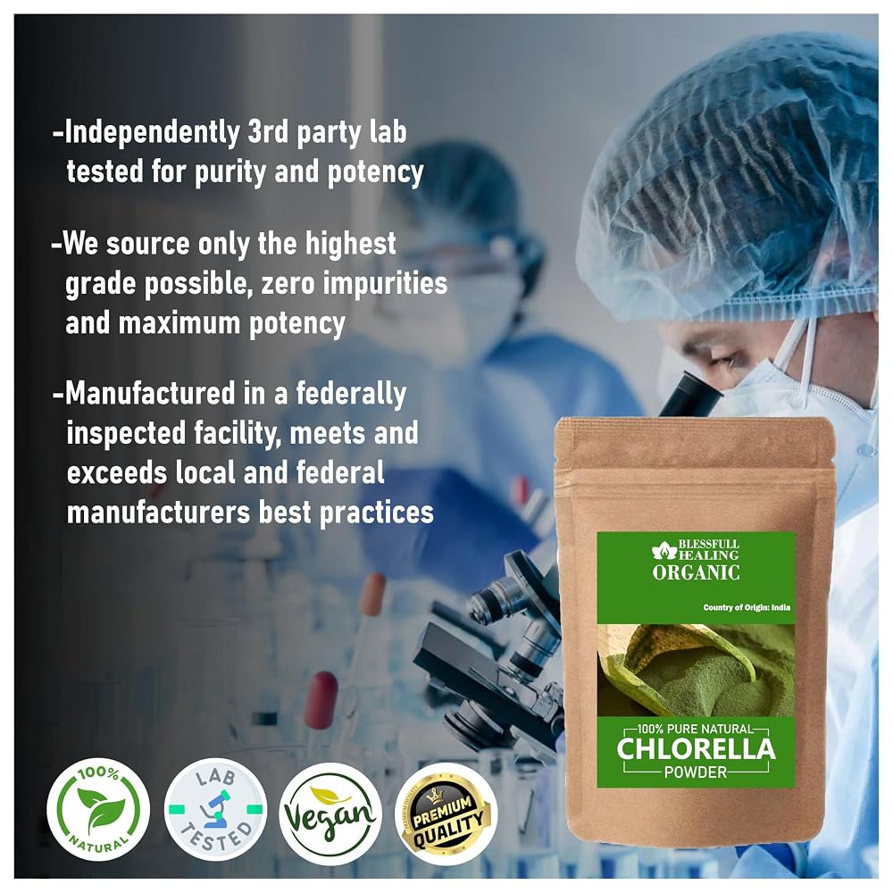 Blessfull Healing Organic Chlorella Powder 100% Pure Natural 200 Gram
