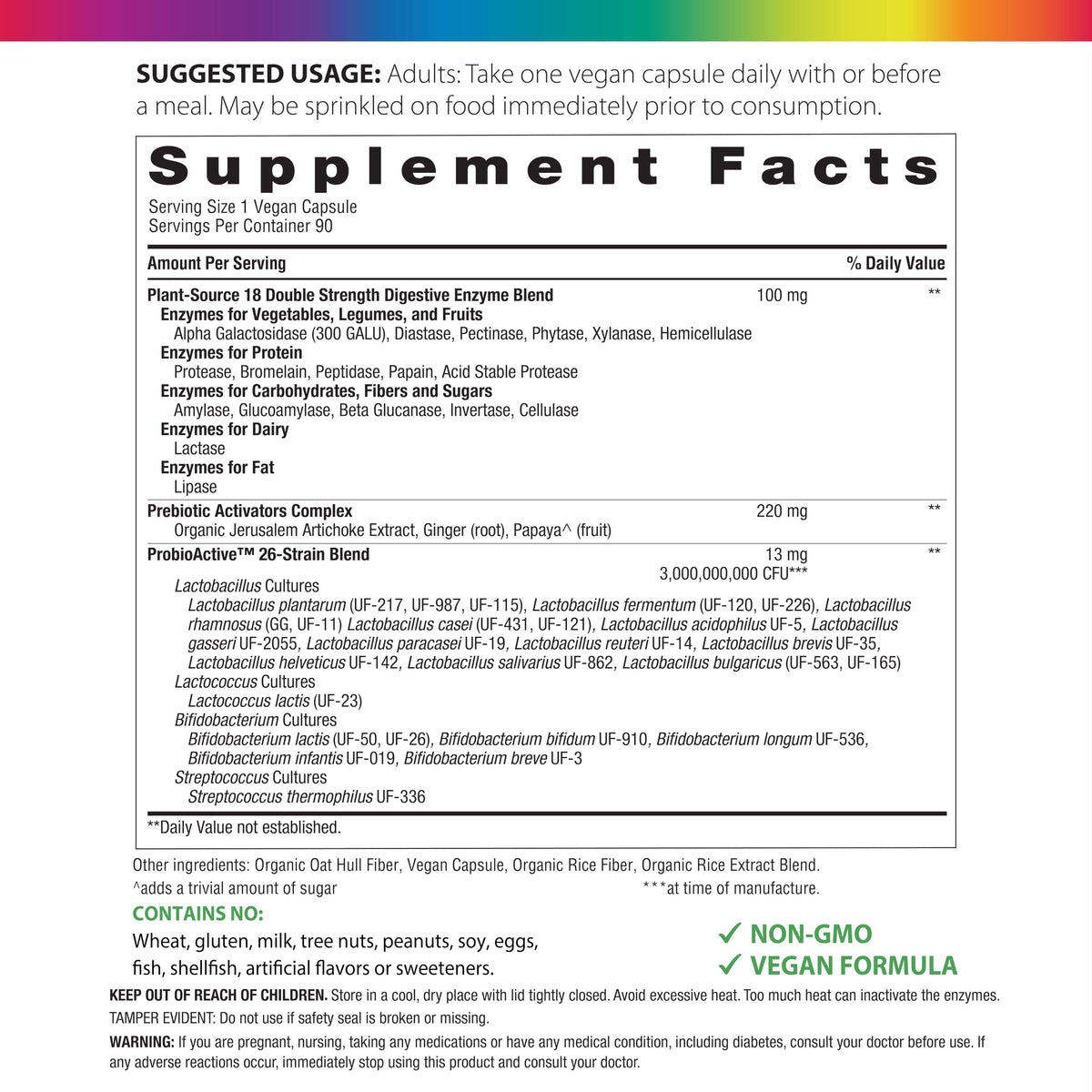 Rainbow Light All-Zyme Double Strength Digestive Enzymes - 90 Capsules - image 2