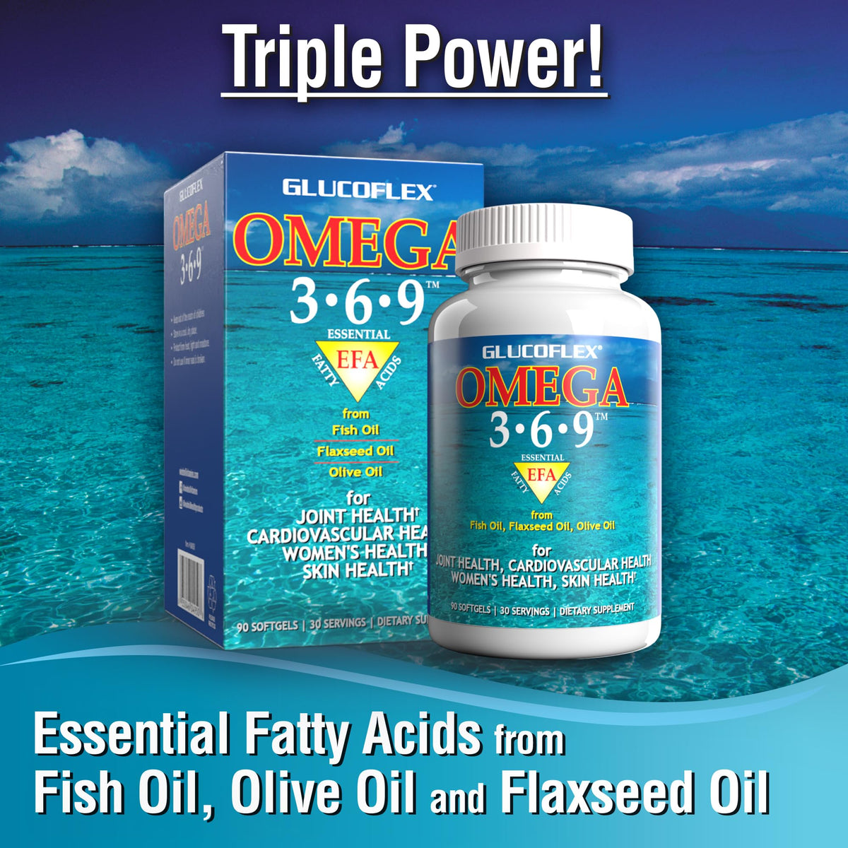 Glucoflex Omega 3-6-9 Fish Oil for Joint Support - 90 Softgels - image 4