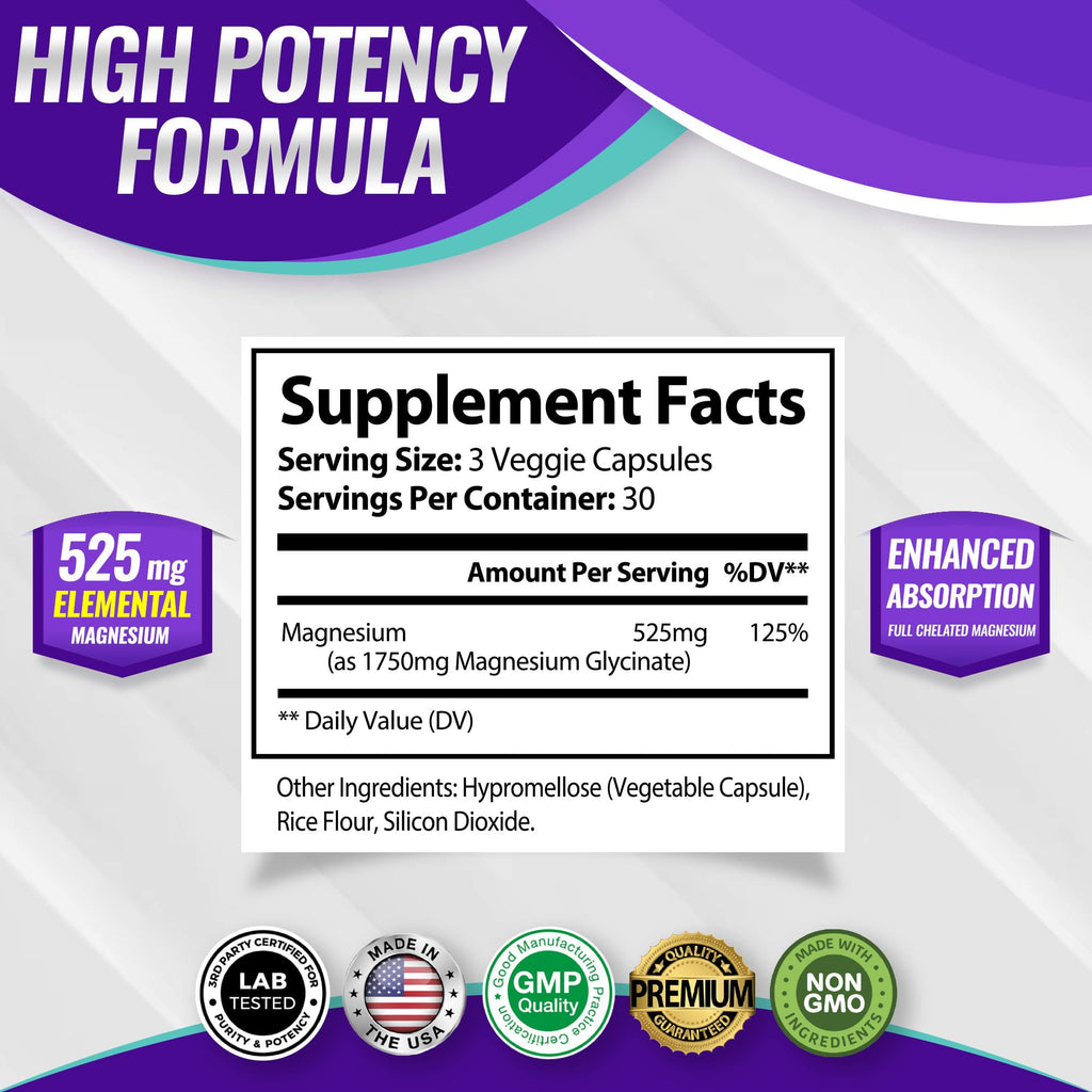 Toplux Magnesium Glycinate 525mg - 90 Capsules - image 2