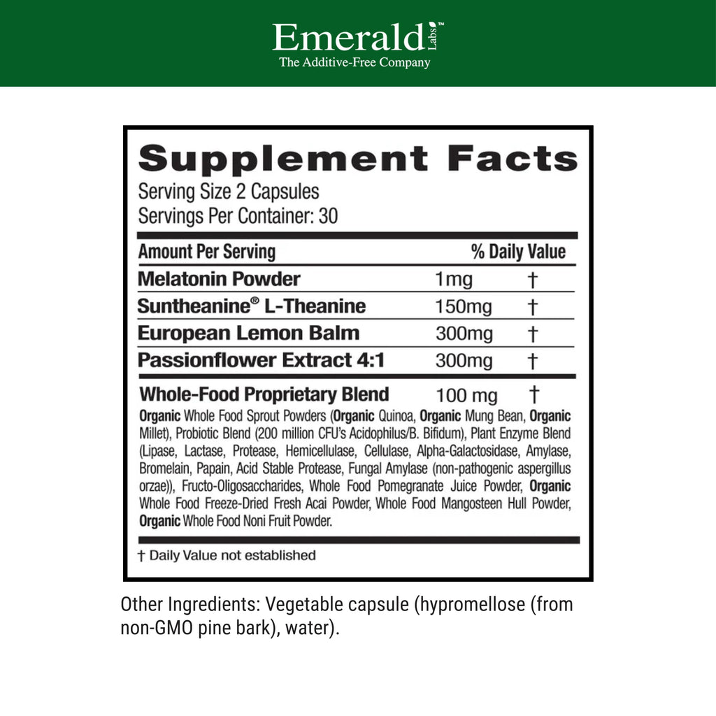 Emerald Laboratories Sleep Health Supplement - 60 Vegetable Capsules - image 2