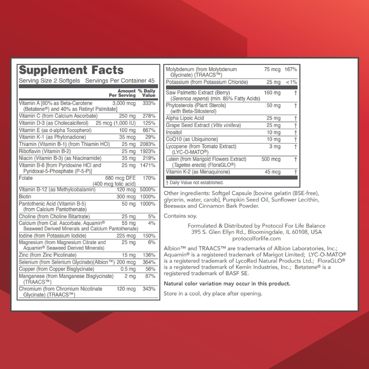 Protocol for Life Balance Ortho Multi for Men - 90 Softgels - image 2