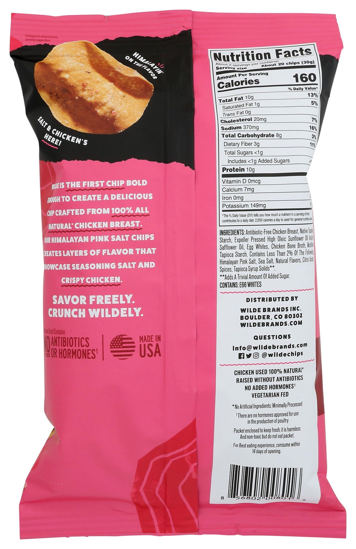 Wilde Chips Himalayan Pink Salt Chicken Chips - 2.25 oz - image 2