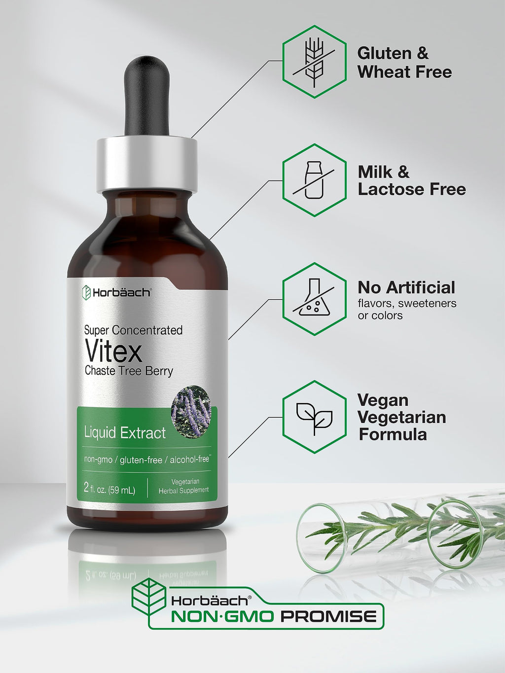 Horbäach Vitex Berry Chasteberry Extract Tincture - 2 fl oz - image 5