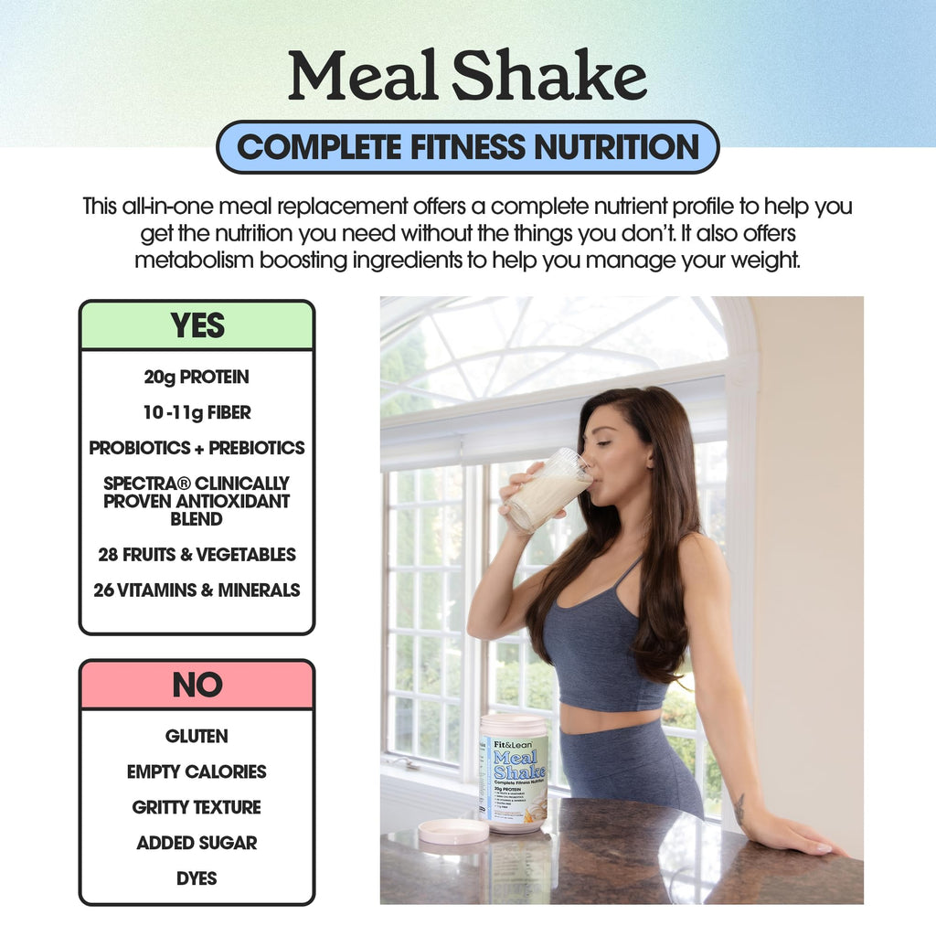 Fit & Lean Meal Shake Protein Powder Cookies and Cream - 10 Servings - image 2