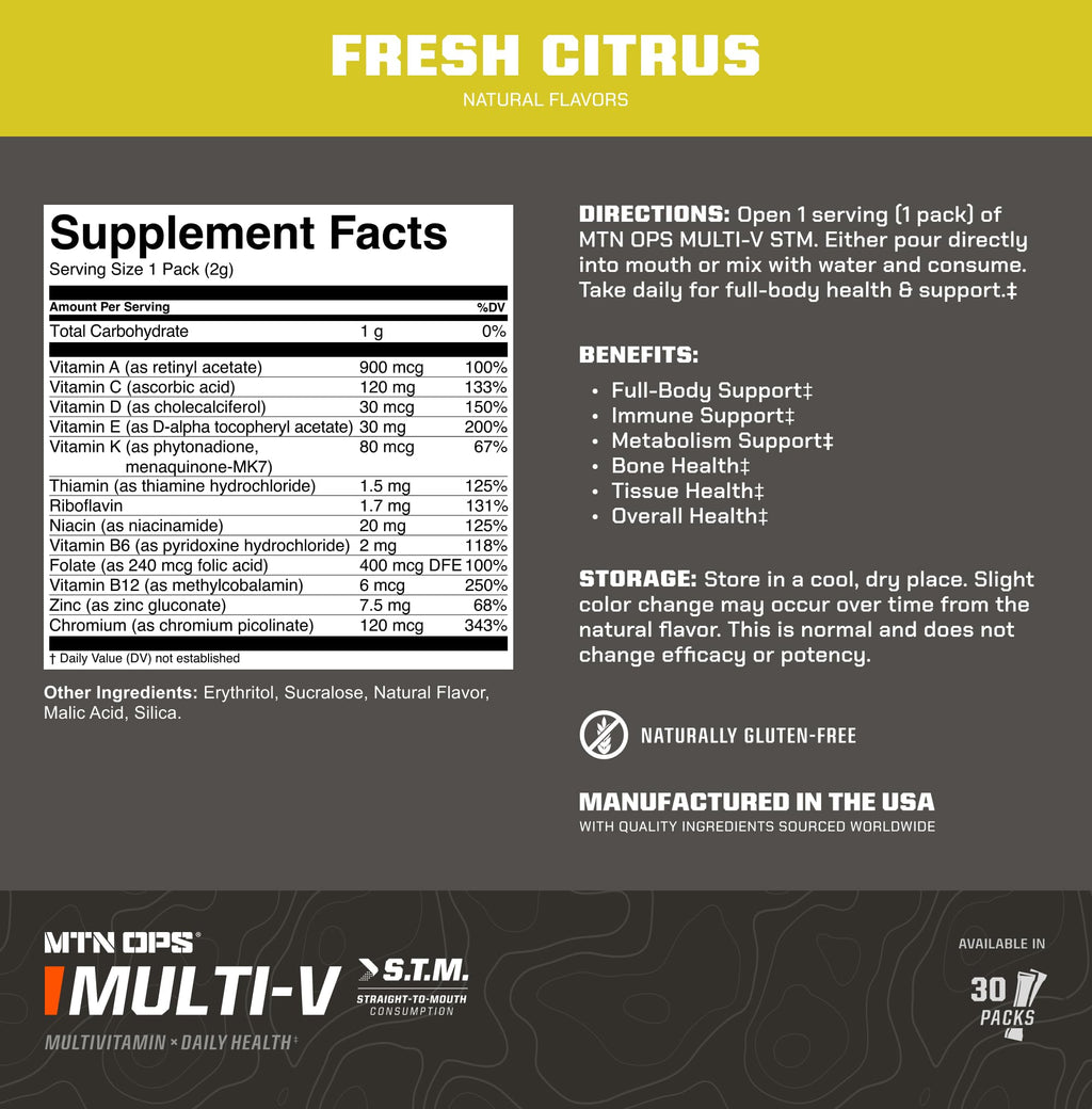 MTN OPS Multi-V STM Daily Multivitamin Powder - 30 Servings - image 11