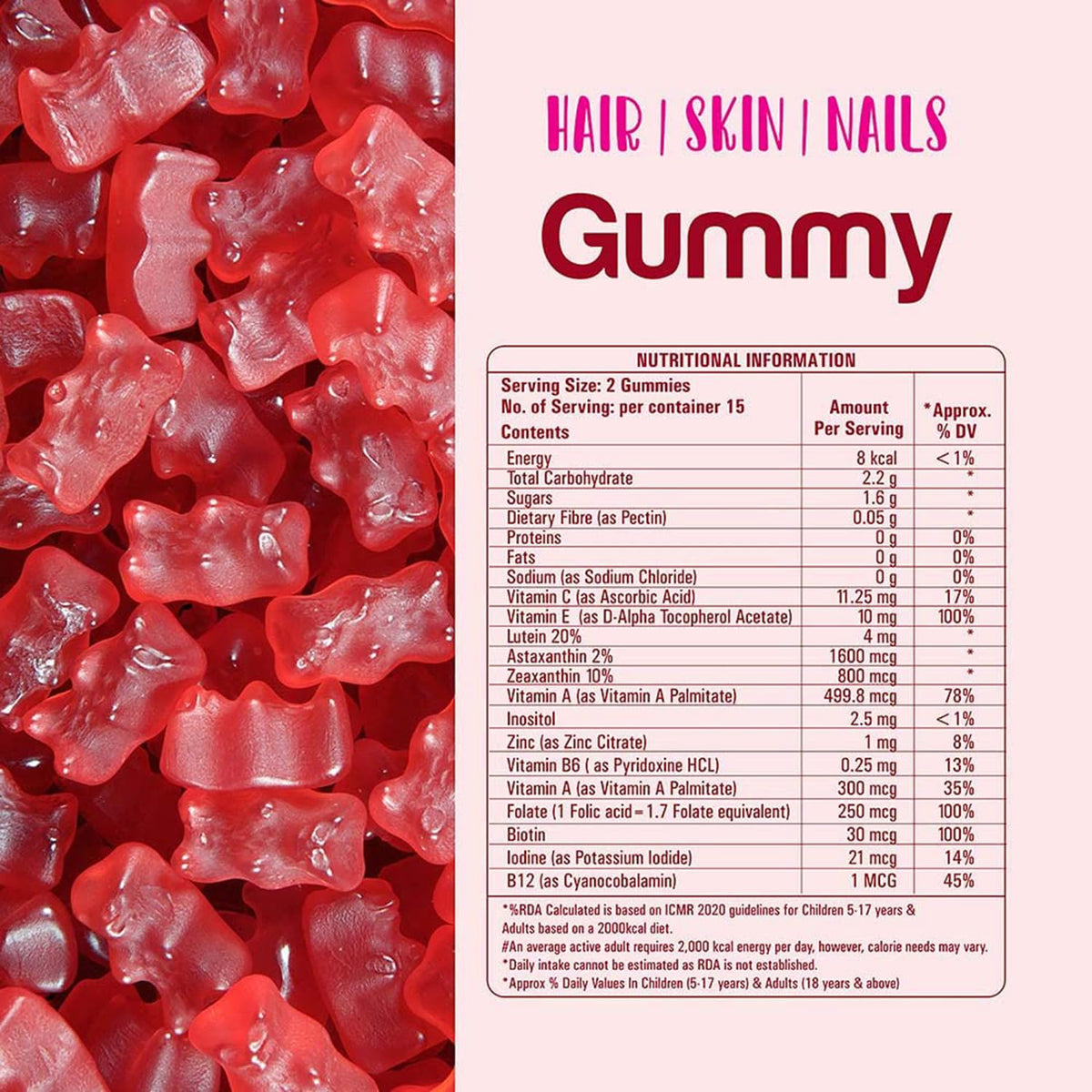 Desi Nutri Hair, Skin & Nail Gummies - 30 Gummies - image 3