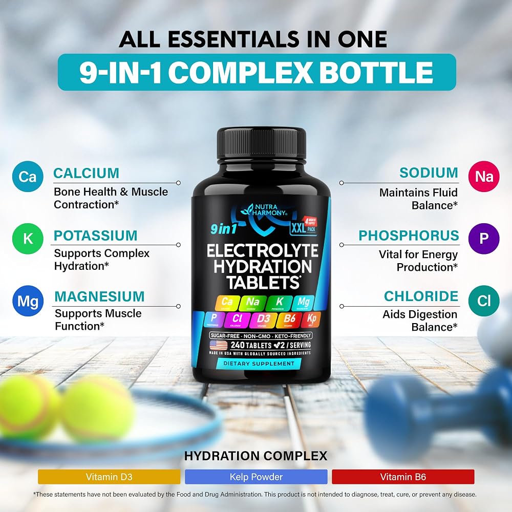 NUTRAHARMONY Electrolyte Tablets with Magnesium & Potassium - 240 Tabs - image 5