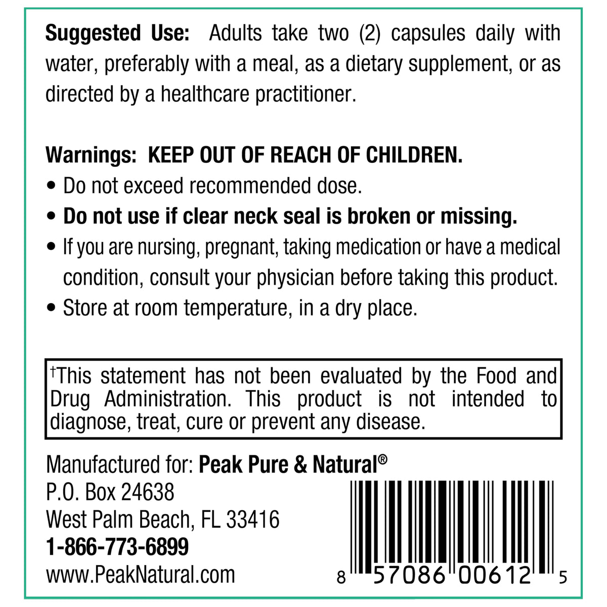 Peak Pure & Natural Maximum Endurance Supplement - 30 Servings - image 3