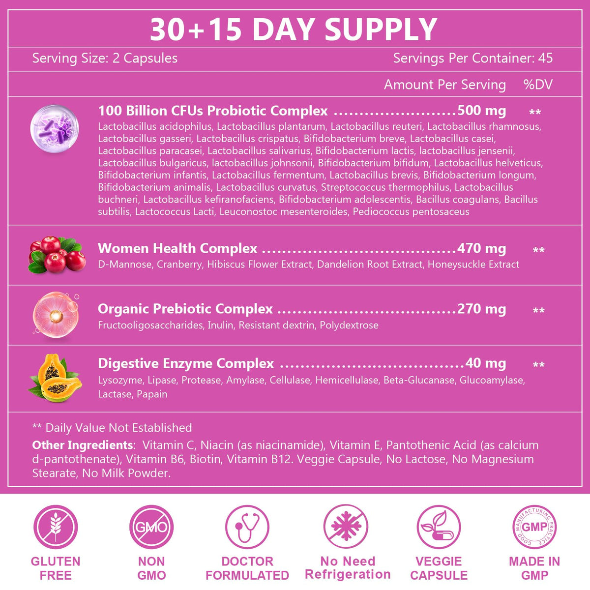 NATURE TARGET Probiotics for Women 100 Billion CFU - 90 Capsules - image 7
