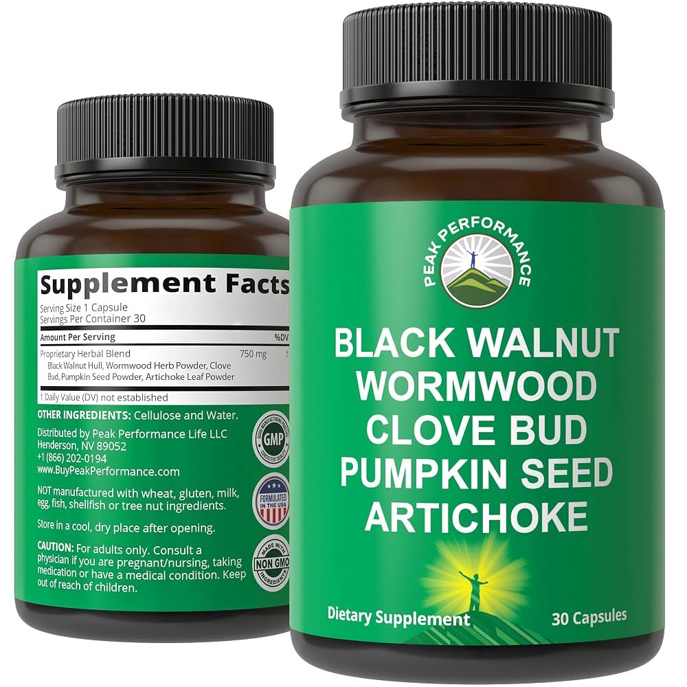 Peak Performance Wormwood Black Walnut Clove Cleanse - 30 Capsules