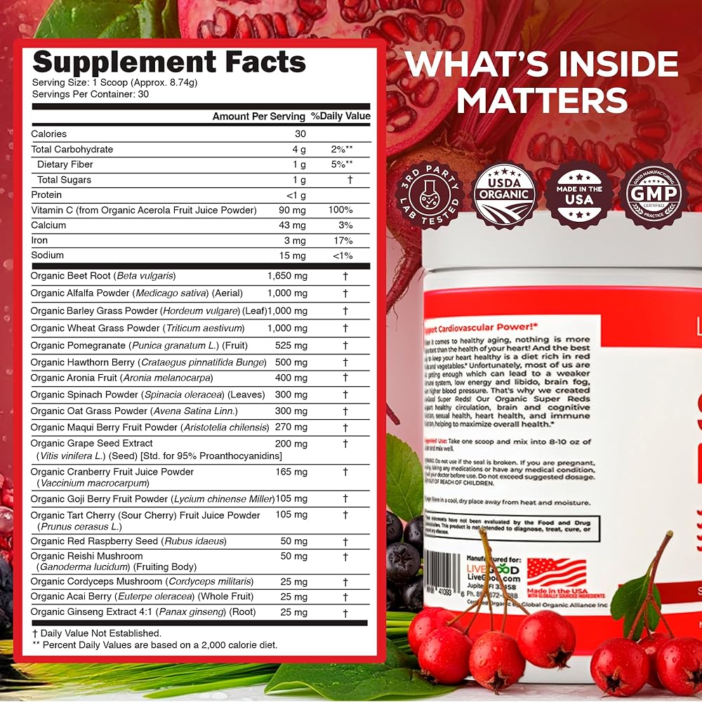 LiveGood Super Reds Organic Superfood Powder - 30 Servings - image 3