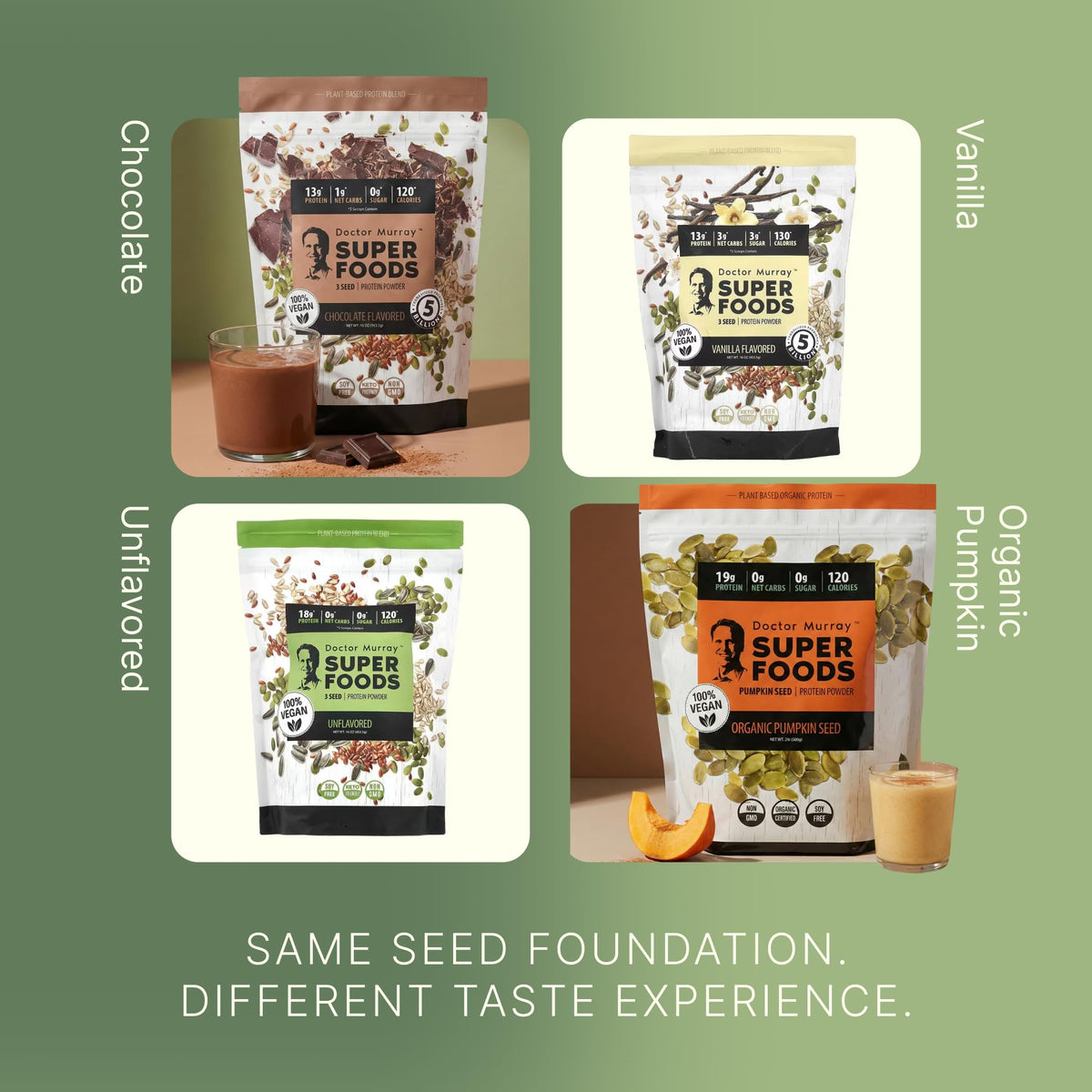 Dr. Murray's Super Foods 3 Seed Protein Powder - Pumpkin Flax