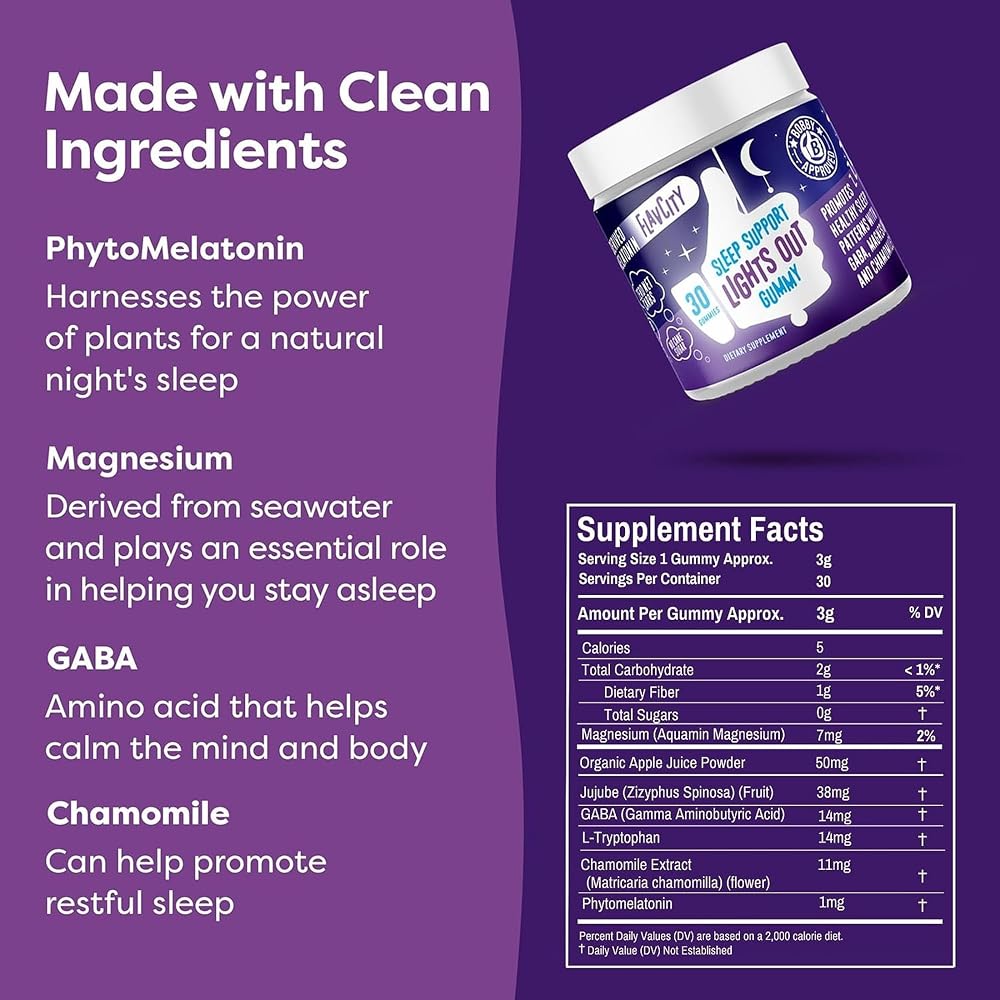 FlavCity Lights Out Sleep Gummies with Melatonin & Magnesium - 30 Count - image 2