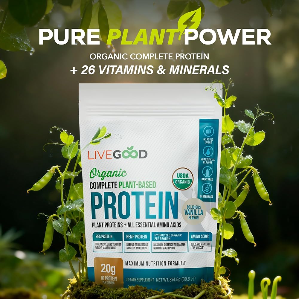 LIVEGOOD Complete Plant Based Protein Powder Vanilla - 30 Servings - image 2
