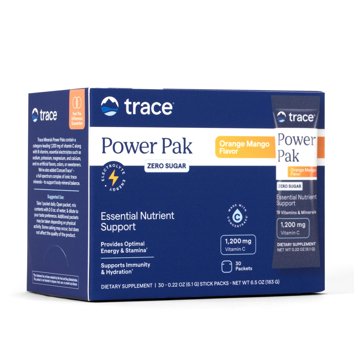 Trace Minerals Power Pak Electrolytes Orange Mango - 30 Packets