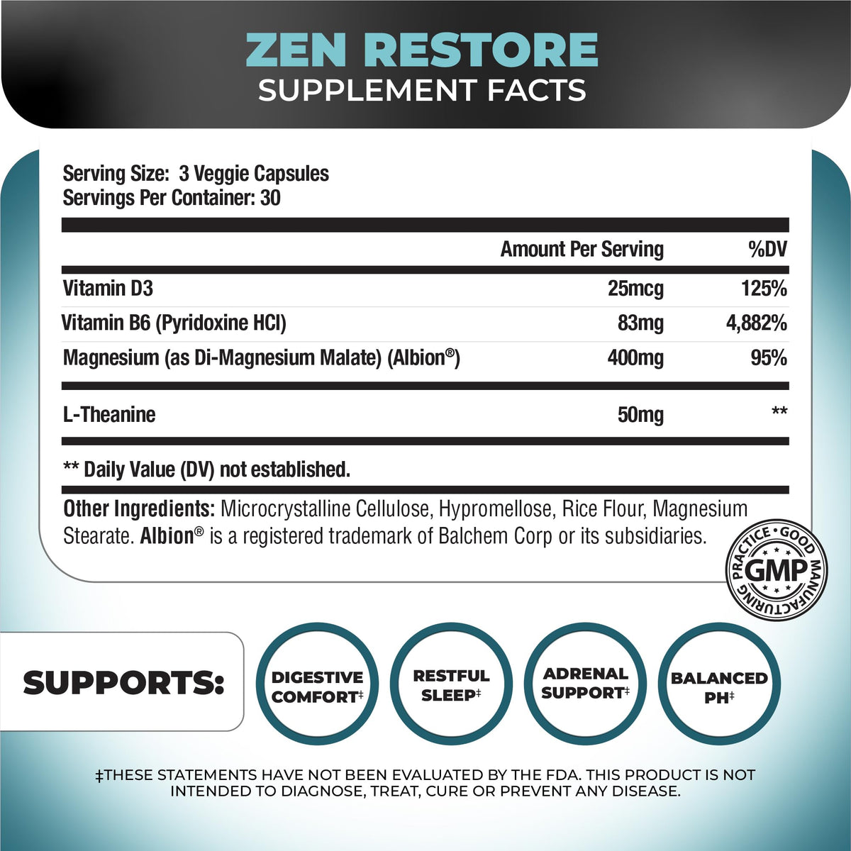 Nutrology Zen Restore Magnesium Malate 400mg - 90 Capsules - image 2
