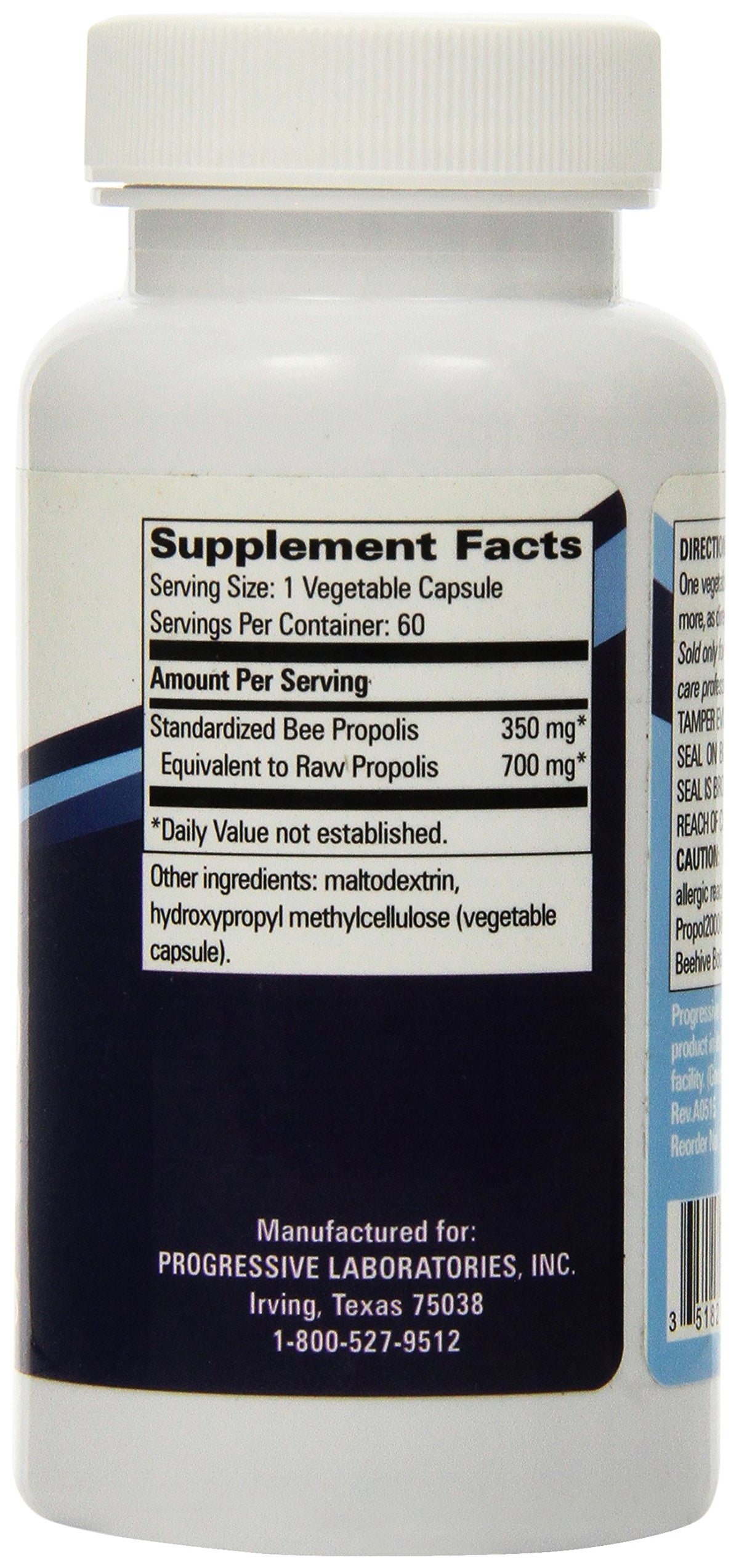 Progressive Laboratories Bee Propolis Standardized Supplement - 60 Capsules - image 3