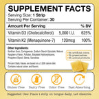 Holy Strips Vitamin D3 K2 5000 IU Oral Strips - 30 Count - image 9