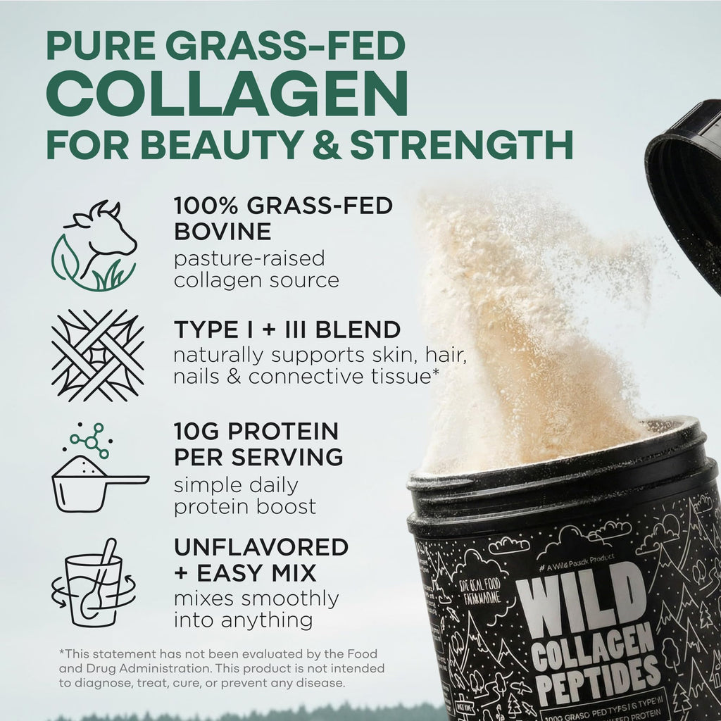Wild Foods Collagen Peptides Powder Grass-Fed Type I&III - 16oz - image 2